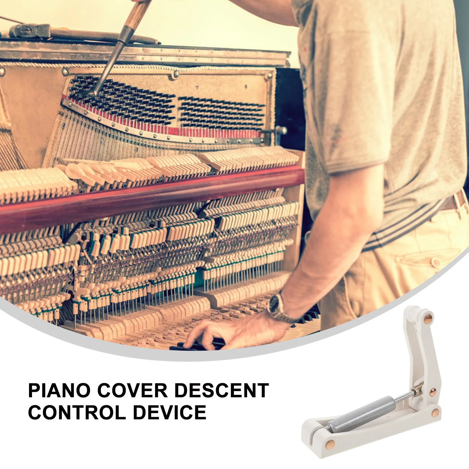 

Piano Descender Keyboards Cover Decelerator Buffer White Plastic Steel Non-marking Fallboard