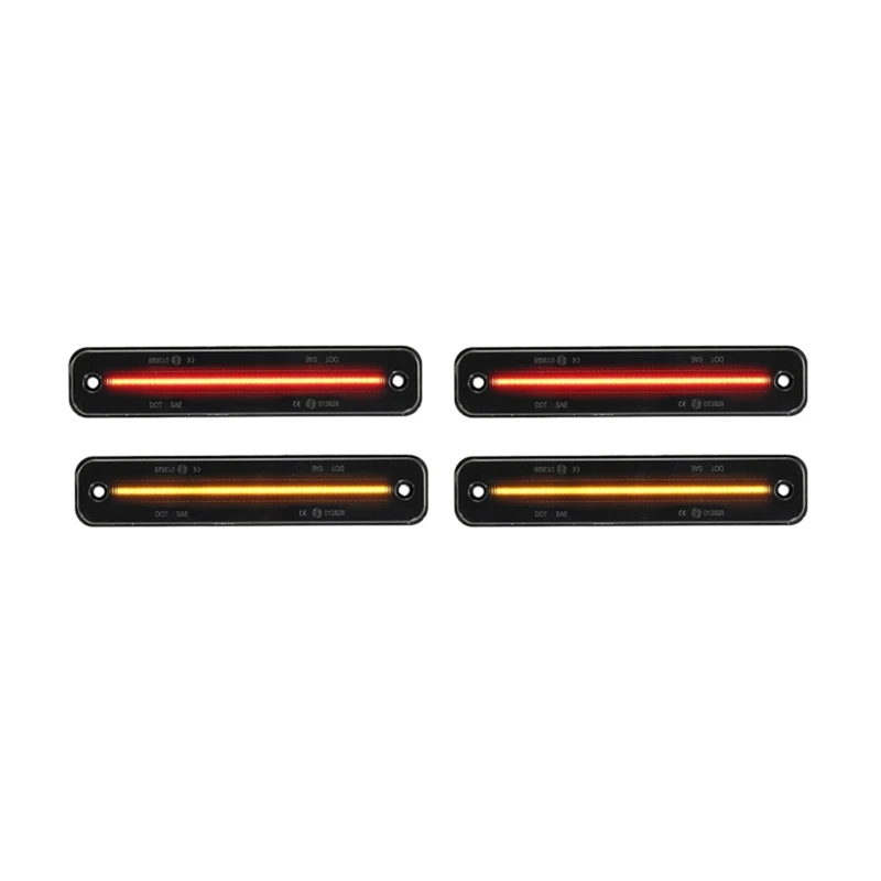 4PCS Smoked Shell Car Front Rear LED Side Marker Light For Hummer H2 2003-2009