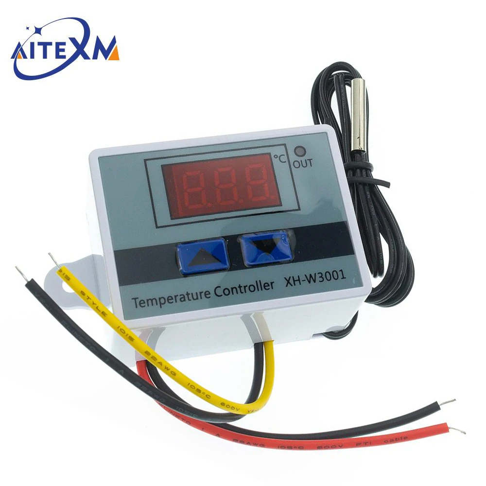 XH-W3001 10A 12V 24V 110V 220V AC cyfrowy regulator temperatury LED do inkubatora chłodzenia przełącznik ogrzewania termostat czujnik NTC