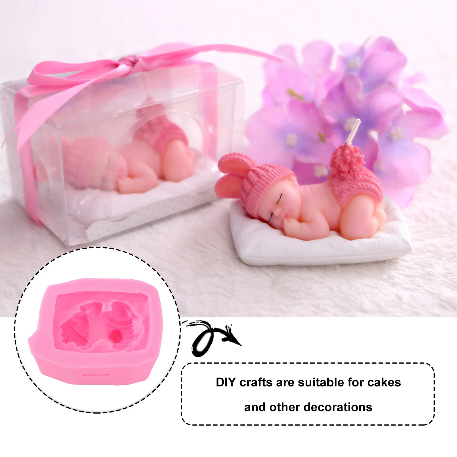 

1Pcs Silicone Mold Sleeping Bag Cute Design Food Grade Cake Soap Baking Mold DIY Dessert Household Kitchen Bakeware