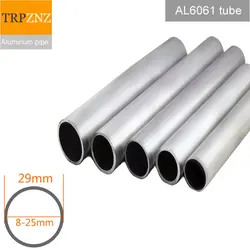 Tubo tondo in alluminio 6061 T5 6063 T5 diametro esterno 29mm interno 8-25mm parete 2mm-10,5mm Tubo in alluminio dritto duro parete sottile e spessa