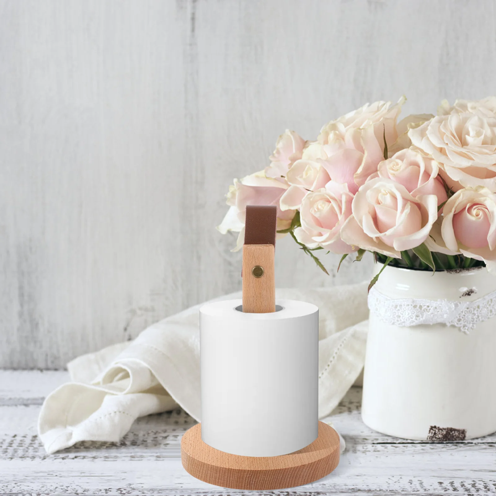 

Storage Wooden Paper Towel Holder Dispenser Stand Japanese-style Kitchen Tissue