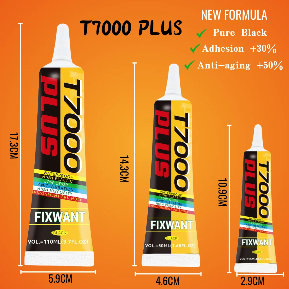15ML 50ML 110ml Clear B-7000 Glue & Black T7000 PLUS Adhesive Repair Cell Phone Touch Screen B7000 Liquid Jewelry Craft Glue