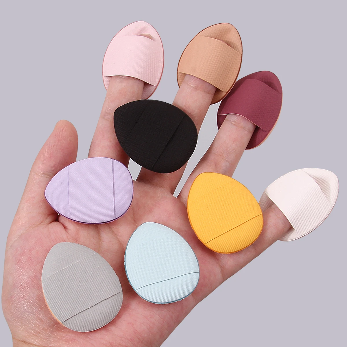 30PCS portable color-mixing makeup powder puff, soft air cushion thumb concealer powder puff, no powder sticking makeup tool