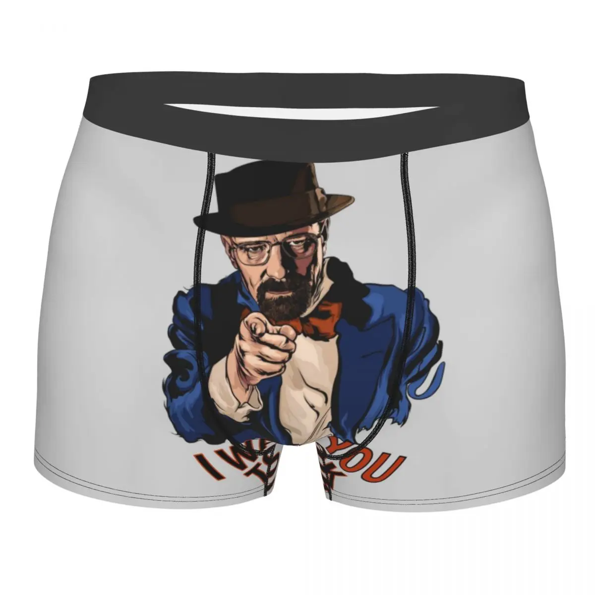 Novelty Funny Walter White I Want You To Cook Boxers Shorts Underpants Men's Breathbale Breaking Bad Briefs Underwear