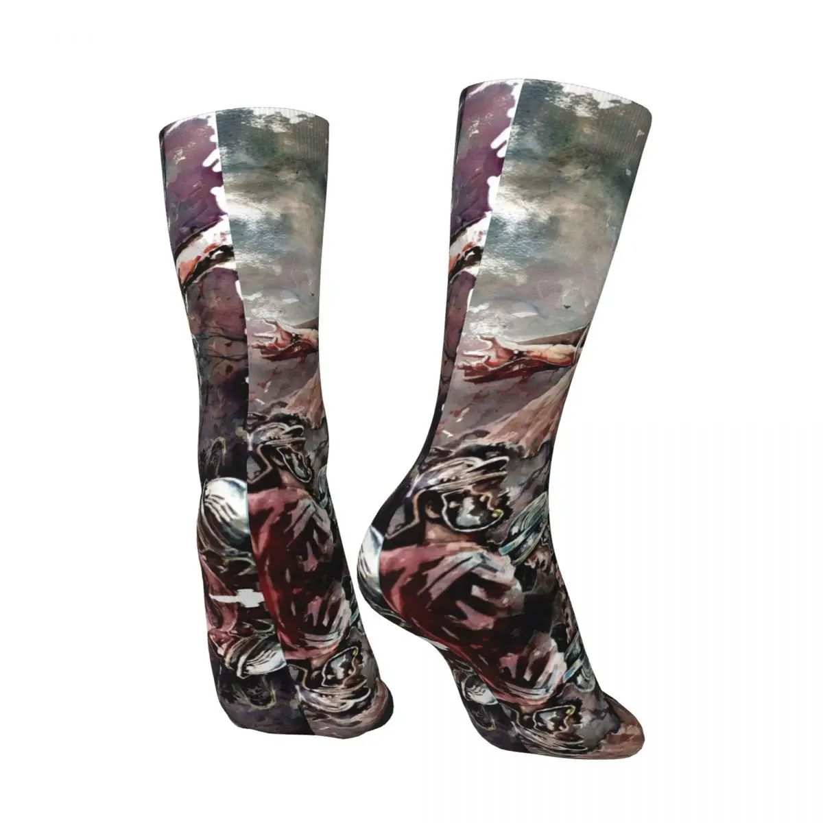 Funny Crazy Sock for Men On The Cross Hip Hop Vintage Jesus Happy Quality Pattern Printed Boys Crew compression Sock Casual Gift