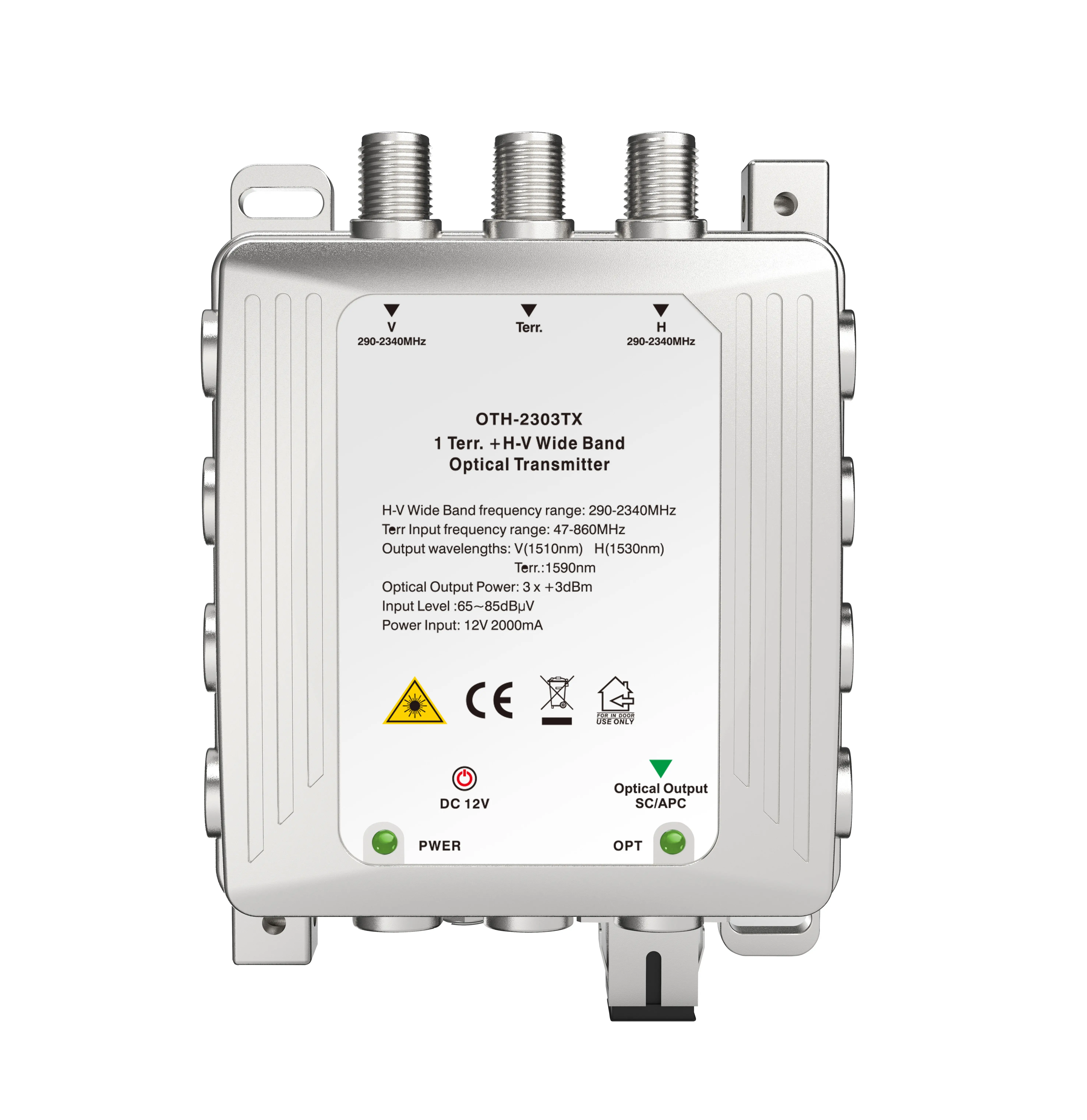 

OTH-2303TX FTTH Fiber Satellite Optical Transmitter 1510/1530/1590nm For Network And CATV Use