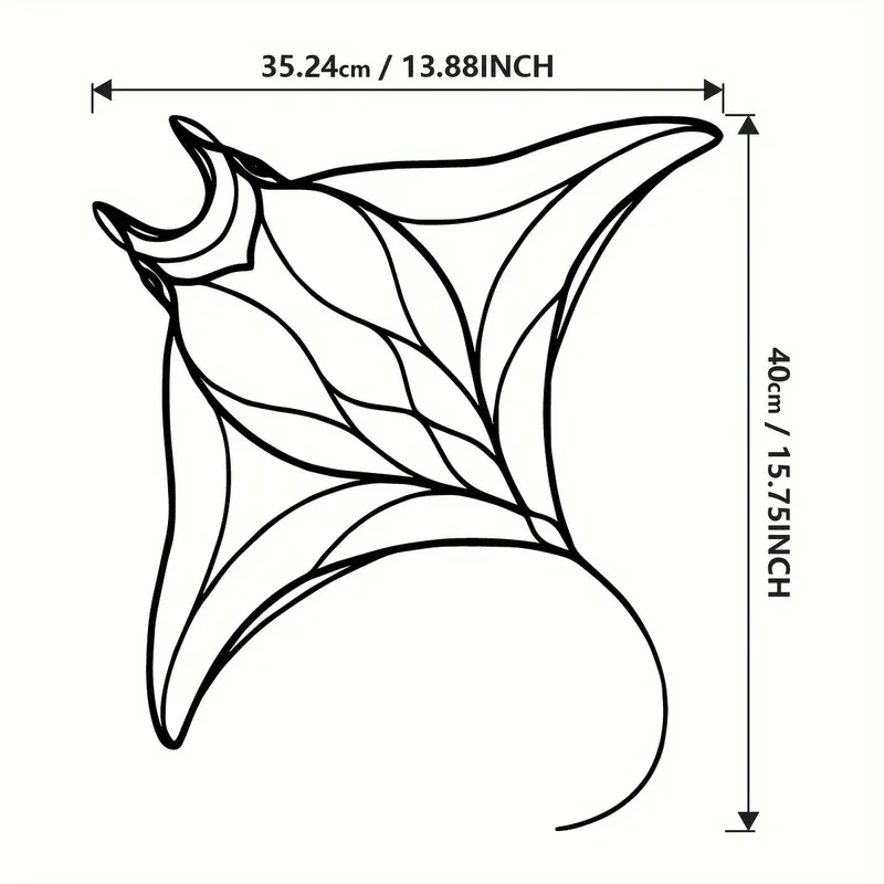 Manta Ray Metal Wall Art Unique Stingray Fish Decor Luxury Home Office Hanging Ornament Perfect Housewarming Gift 13.88x15.75