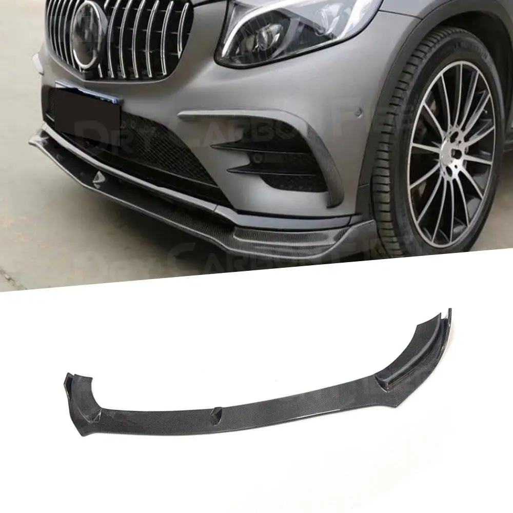 Carbon Fiber Front Lip Spoiler for Mercedes Benz GLC Class W253 GLC63 2014-2018 FRP Head Bumper Extension Chin Car Styling