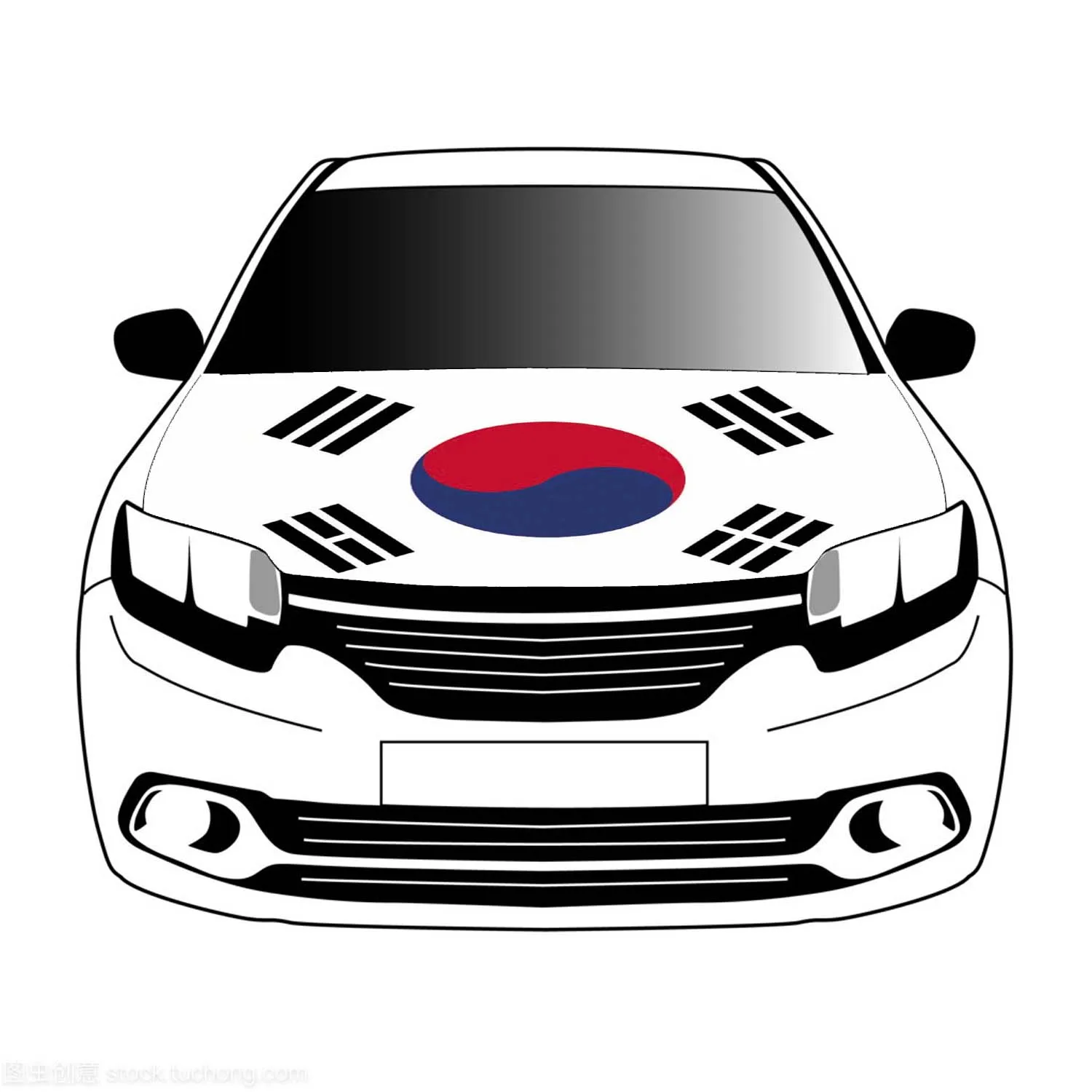 South Korea flags car Hood cover flags 3.3x5ft/5x7ft 100%polyester,car bonnet banner