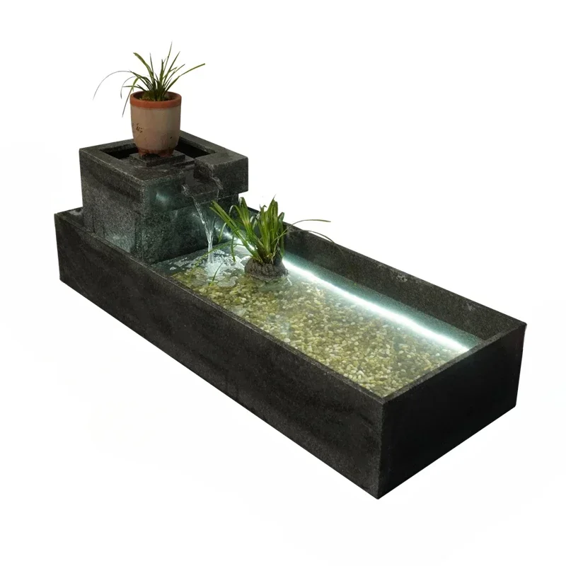 Fuente de agua decorativa para estanque de tortugas, decoración para suelo, piedra para exteriores, paisaje acuático, jardín, estanque de peces