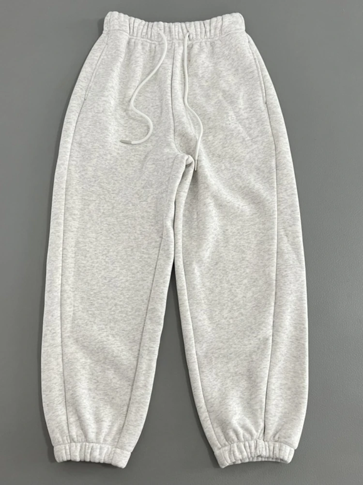 جديد الشتاء رشاقته سراويلي حريمي النساء الرباط الصوف الصلبة Sweatpants ركض بنطلون سيدة ركاب الرياضة غير رسمية بناطيل تدفئة