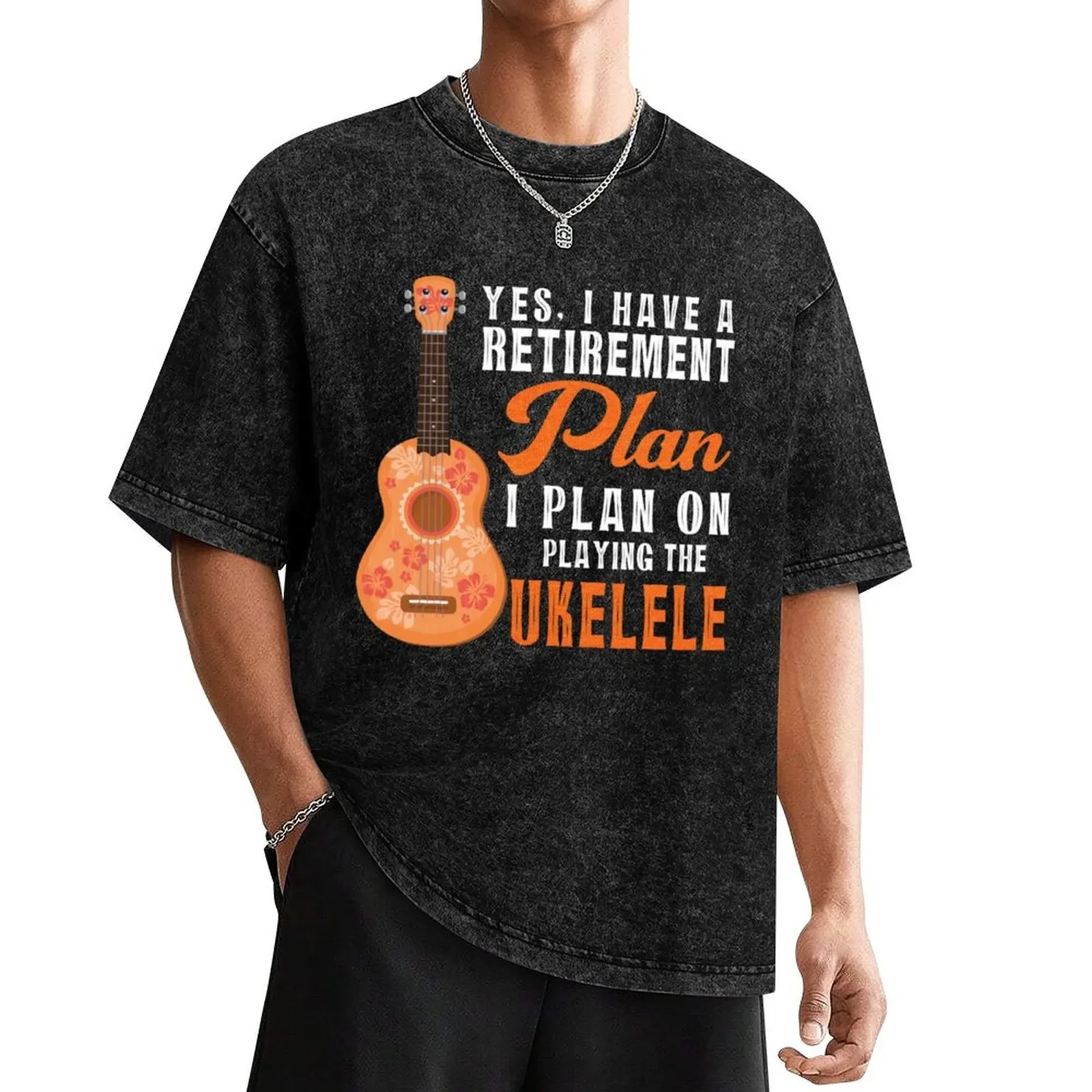 

Retirement Plan Playing the Ukulele T-Shirt sports fans plus sizes street wear mens t shirt graphic