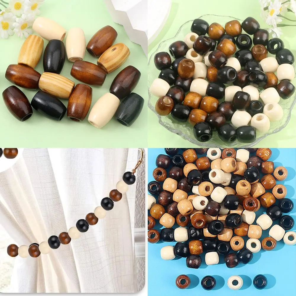 6/16/32 قطعة متعددة الألوان ثقب كبير الخرز الخشبي الدائري ، أساور يدوية القلائد هدايا عيد الهالوين اكسسوارات الديكور #1
