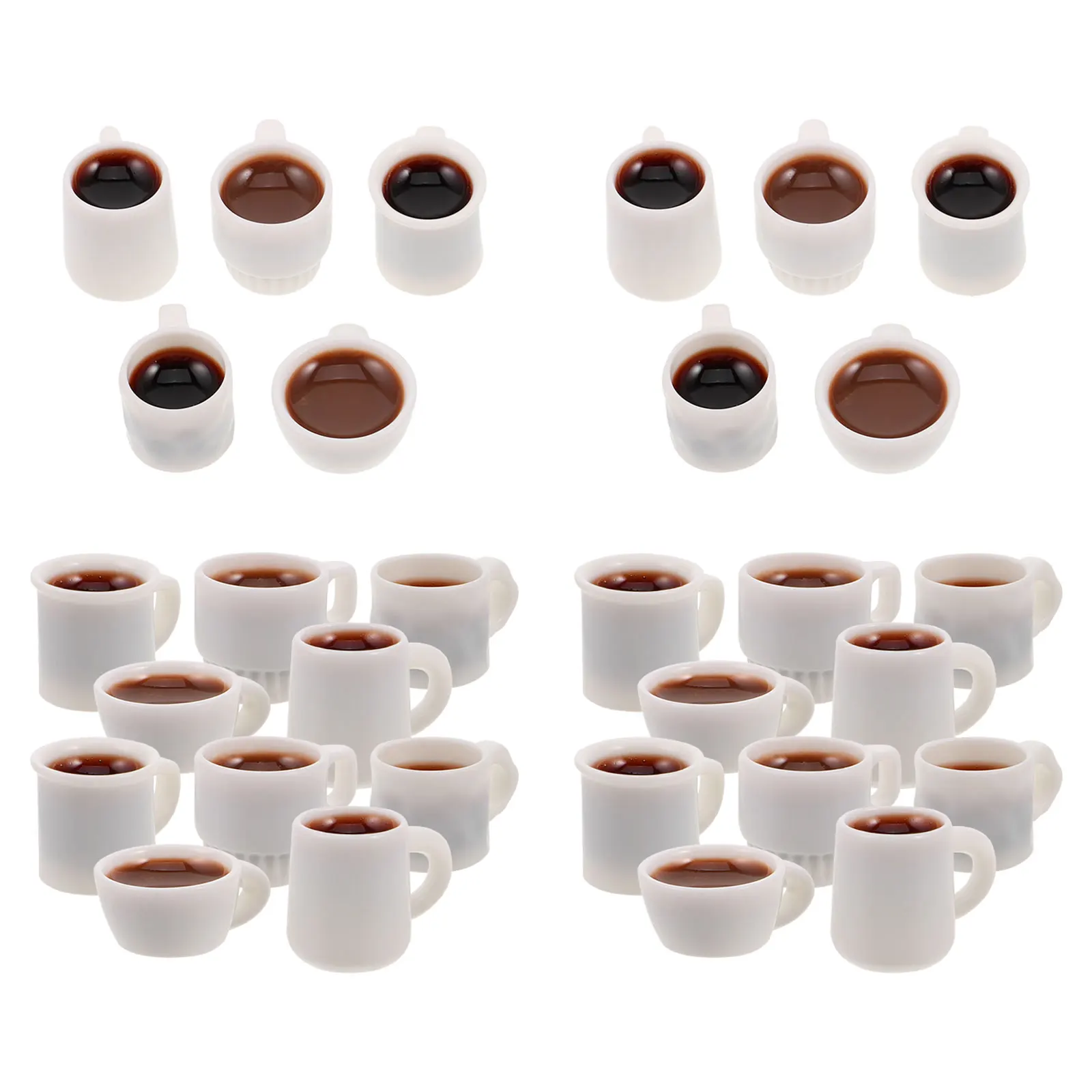 

50Pcs Miniature Coffee Cup Resin Mini Coffee Mug Set Dollhouse Kitchen Accessories DIY Keychain Earring Charms