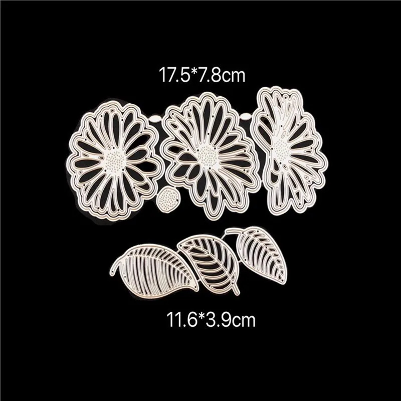 Flowers Cutting Dies Leaves Scrapbook Album Cover Frame Metal Embossing Paper Cards Making Tool DIY Decorative Knife Mould