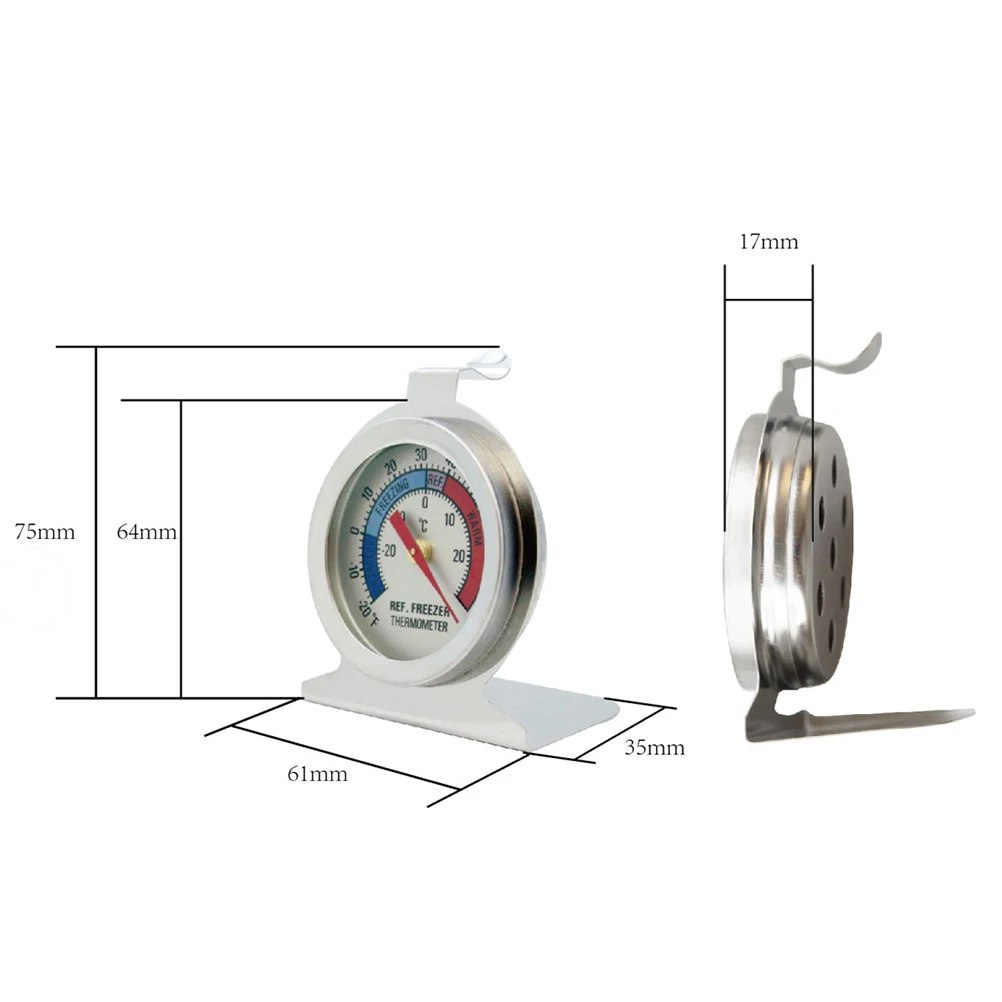 

Large Dial Thermometer Stainless Steel Freezer Temperature Gauge Cooler 80F Range Standalone Shelf Mount