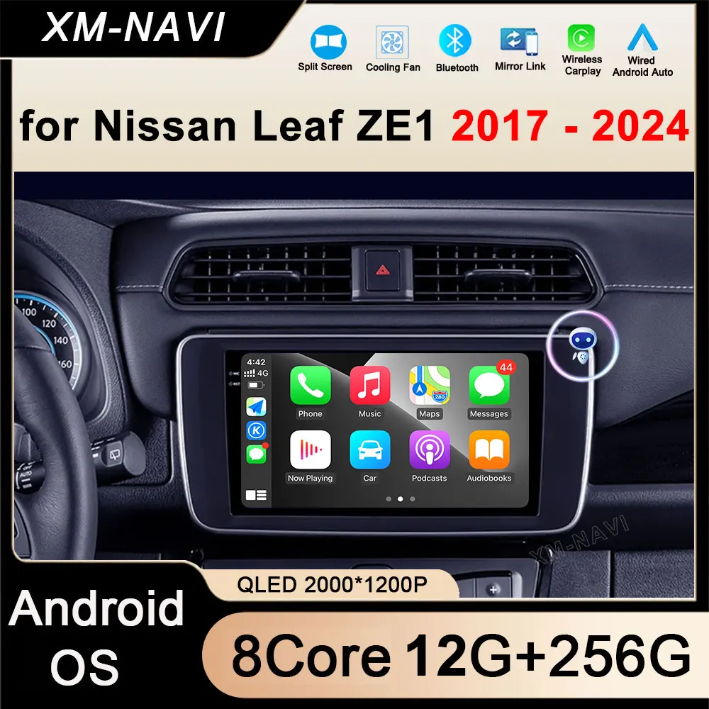 For Nissan Leaf ZE1 2017 - 2024 Car Radio Multimedia Video Player Android 14 Auto Wireless Carplay  Navigation GPS 4G Wifi Tools