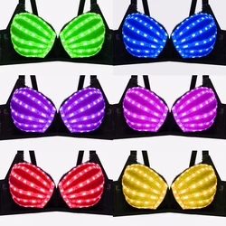 Costumi a LED reggiseno luminoso da donna Nightclub Bar Party Rave Wear accessori Fancy Glowing Clothes Carnival Gogo Dancer puntelli