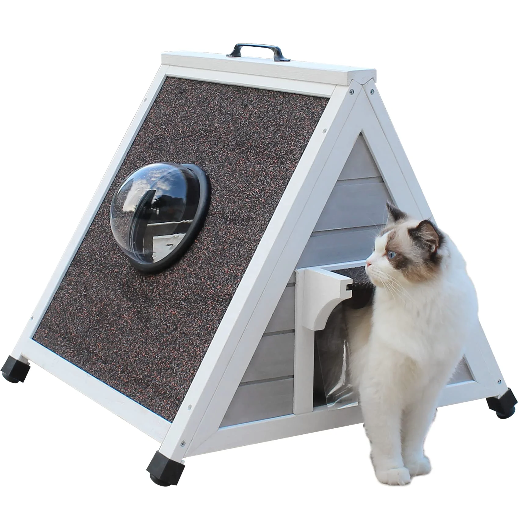 

Outdoor Cat House, Weatherproof Shelter Insulated Cat Cage Stray Cat House