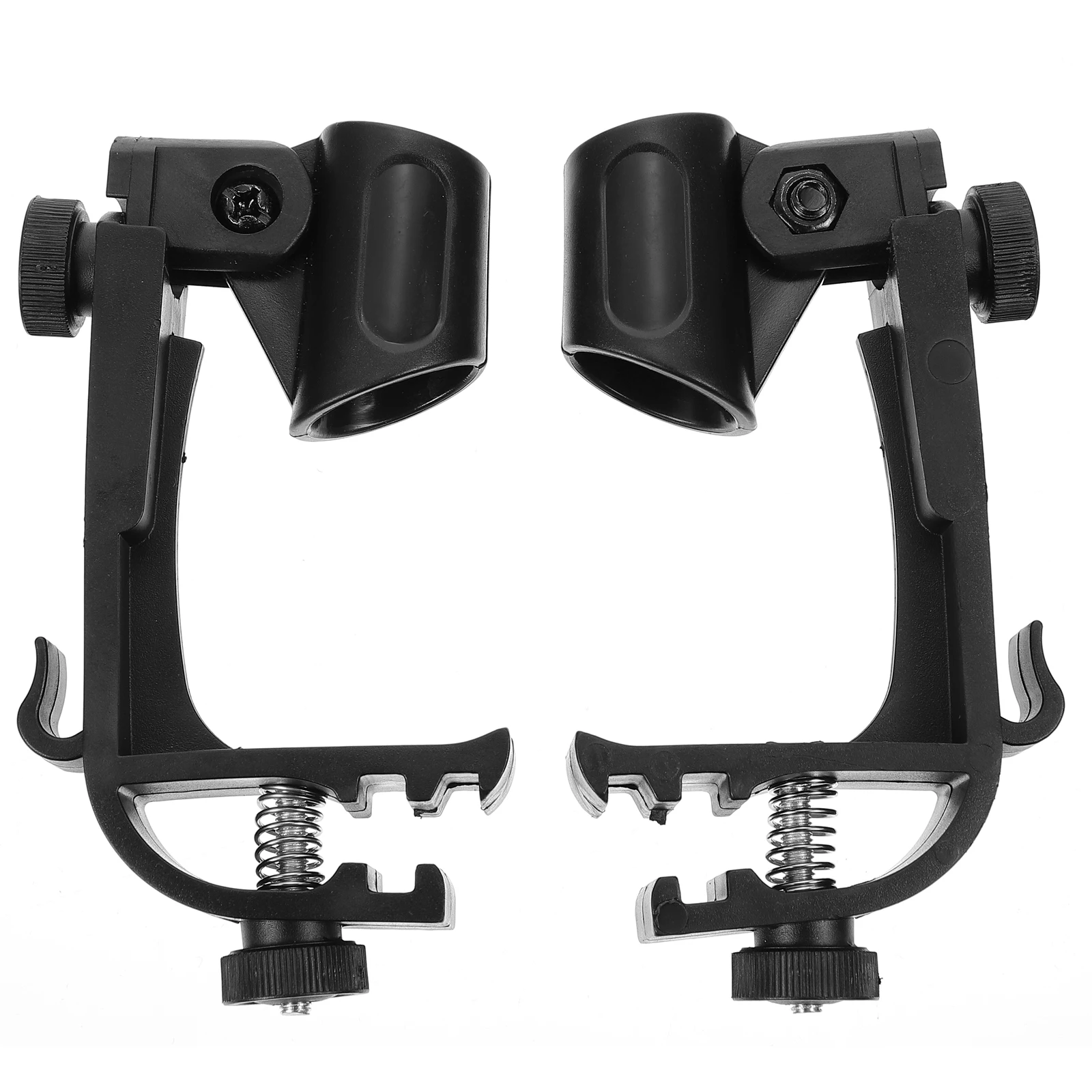 

2 Pcs Microphone Clip Clips Drum Mount Holder Adjustable for Stands Clamp Shockproof