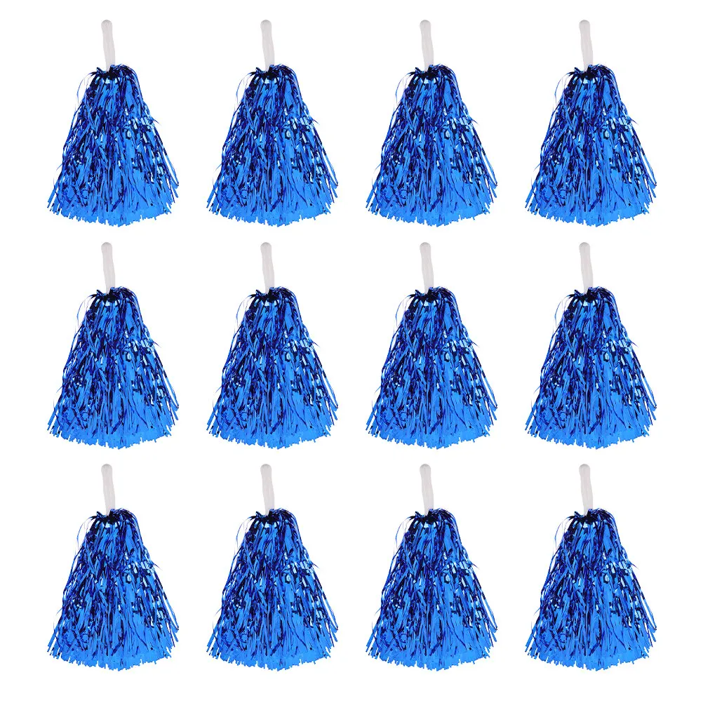 

12Pcs Cheer Pom Poms Metallic Foil Dazzling Sparkly Lightweight Cheerleading Equipment for School Sports Dance Aerobics Cheer