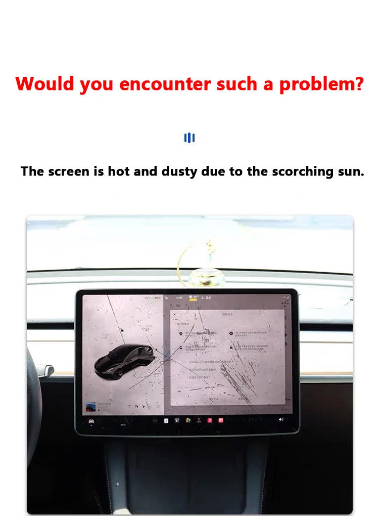 16-Zoll Mittelkonsolen-Bildschirmschutzabdeckung für Tesla Model 3 / Y / YL 2026 Anti-UV Sonnenschutz Navigationsdisplay Staubschutz – Detail 6