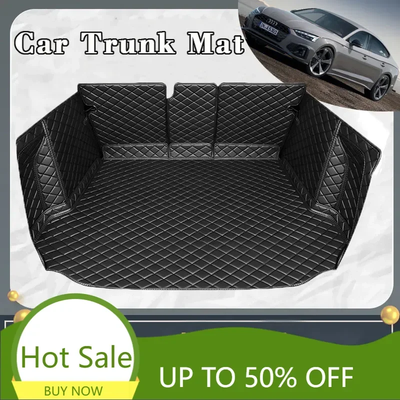 Car Trunk Mat For Audi A5 8W6 MK2 2017~2021 Dirt-resistant Fully Surrounded Trunk Mat Rear Cargo Tray Car Accessories 4 Door