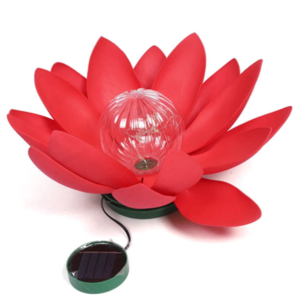 Solar Floating Lotus Shape Water Surface Lantern Solar Powered LED Flower Light Solar Powered Lotus Lamp for Pool Pond Outdoor