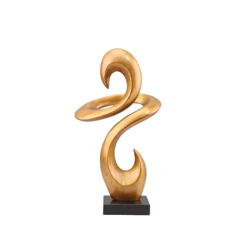 Modern Simple Resin Double Hook Twisted Line Handicraft Ornament for Living Room Entrance Study Desktop Home Decoration