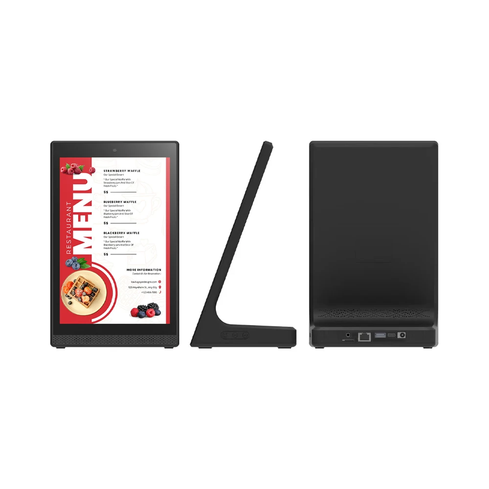 10 بوصة سطح المكتب أندرويد اللوحي L شكل RK3562 رباعية النواة واي فاي تيار مستمر في RJ45 POE اللوحي مخصص مطعم القائمة الرقمية عرض اللوحي