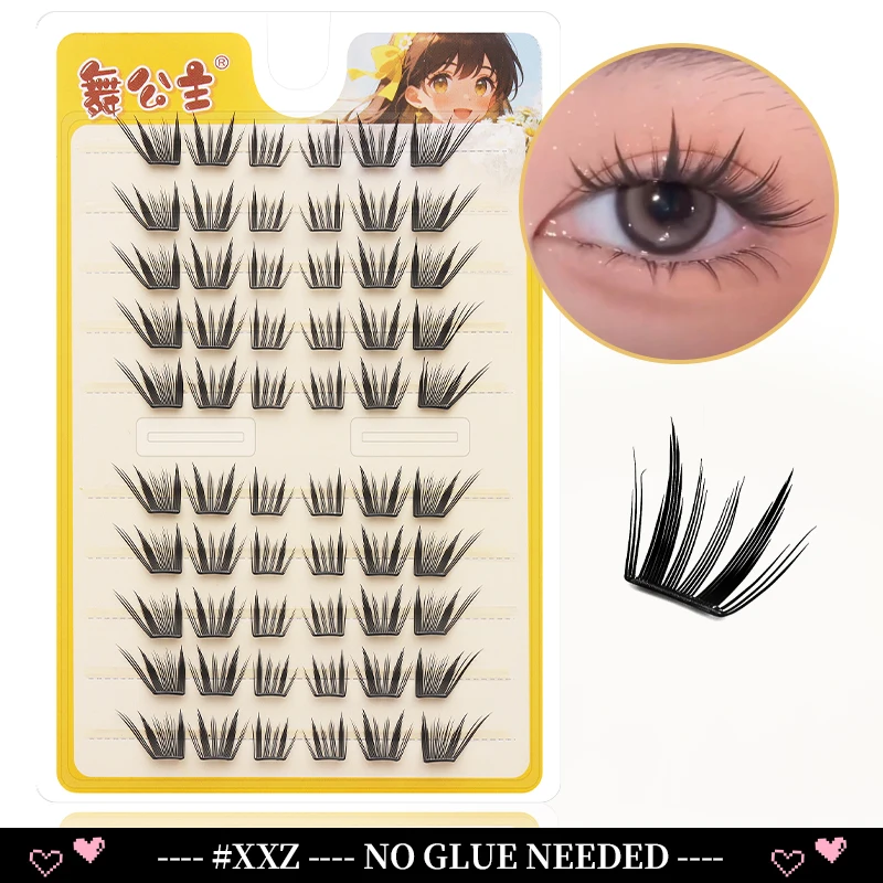 DINGSEN 10 Reihen Selbstklebende Einzelwimpern Ohne Klebstoff DIY Wimpernverlängerung Cluster Handgefertigte Wimpern Natürliche Wimpern – Detail 35