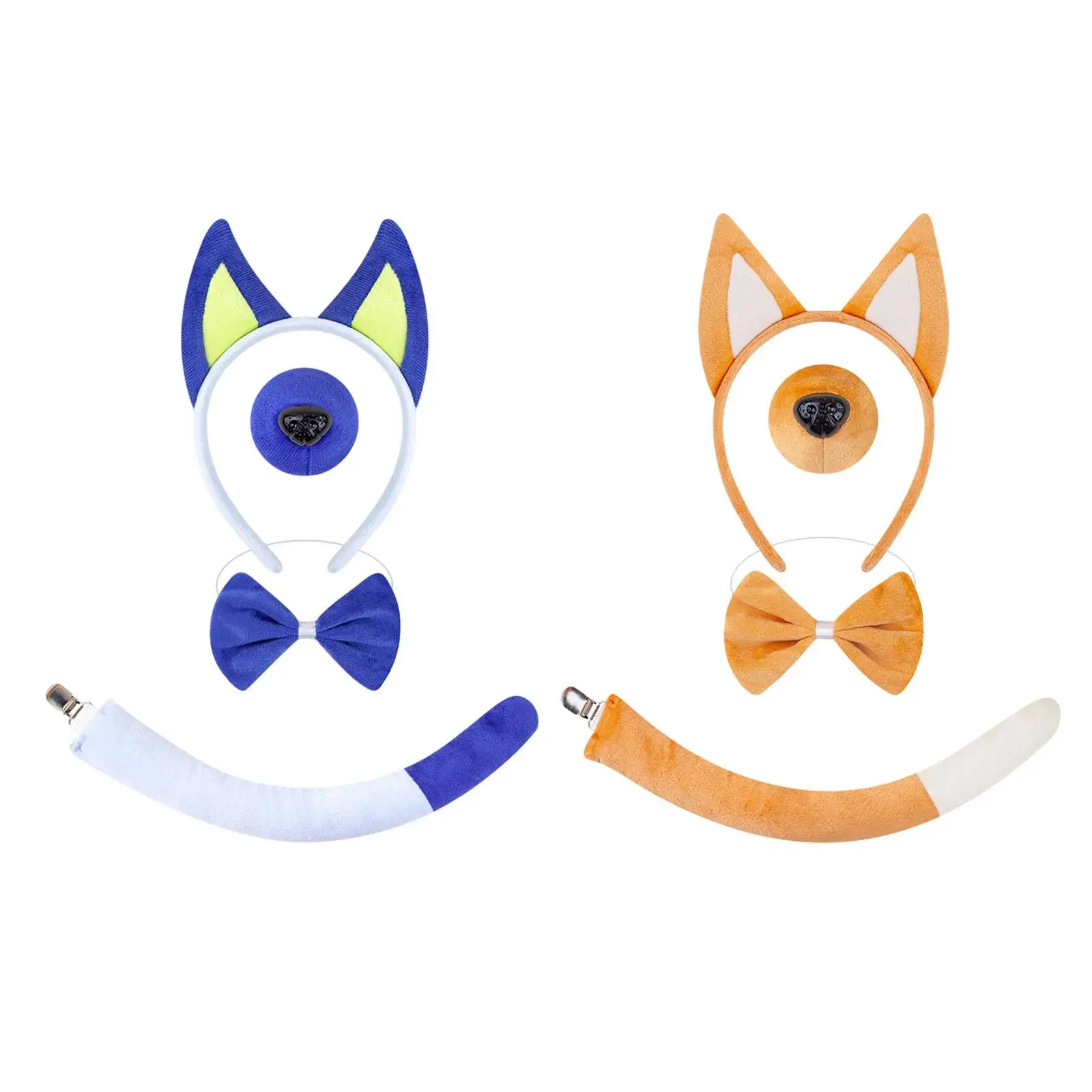 Dog Ears and Tail Set Fancy Dress Halloween Puppy Dress up for Dance Performance