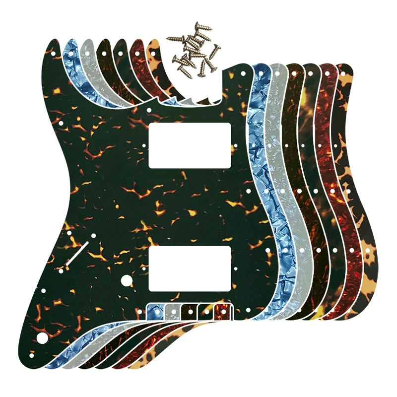 

Guitar Pickguard - For FD Strat Left Handed 11 Screw Holes HH PAF Humbucker Scratch Plate 2 Control Holes Various Color Choice