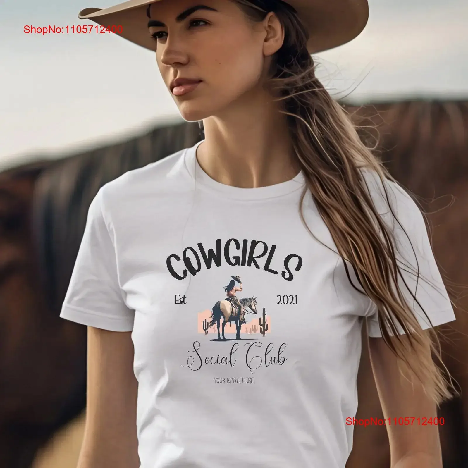 Cowgirls Social Club T Shirt with Customizable Establish Date Western Horse Riding Country Girl Cowgirl vintage Washed