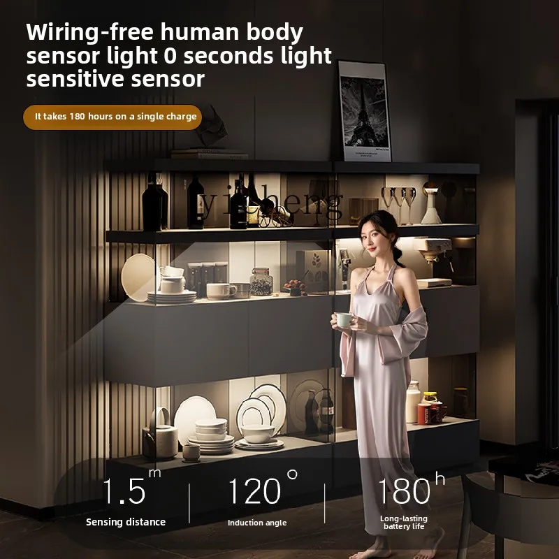 H22- Italian minimalist dining side wine cinet high-end living room locker open glass display cinet