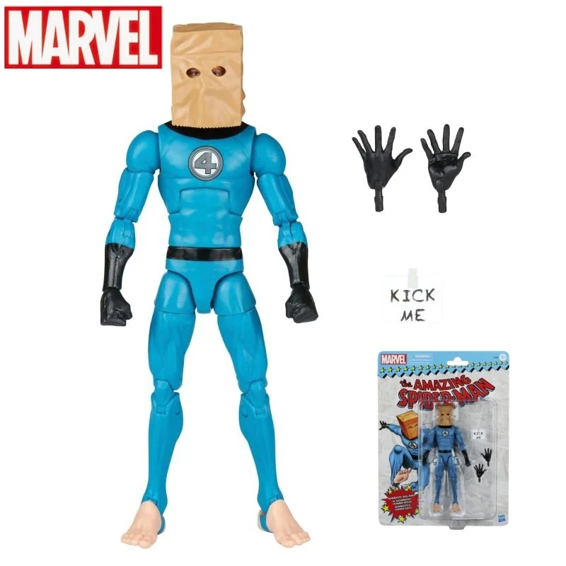 Spot Marvel Legends Game Edition Spider Man Paper Bag Head 6-inch Movable Doll Model For Collecting Birthday Gift Table Decorati