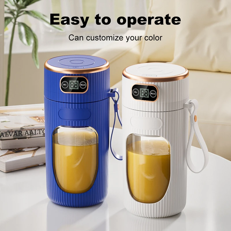 Xiaomi Juicer With Digital Display Small Juice Cup Household Mixer Machine Ice Milkshake Orange Juice Maker Portable Blender