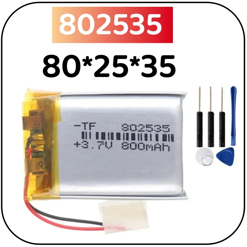 3.7 فولت 800 مللي أمبير بطارية ليثيوم بو 802535 بطارية ليبو ليثيوم بوليمر ليثيوم بو ليثيوم أيون خلايا ليبو قابلة للشحن ل MP3 MP4 سمّاعات بلوتوث #1