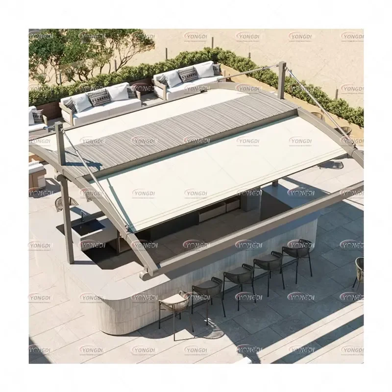 Luxury Aluminum Retractable Awning for Foshan Factory Easy Install Folding Shade Canopy with PVC Fabric Roof for Balcony