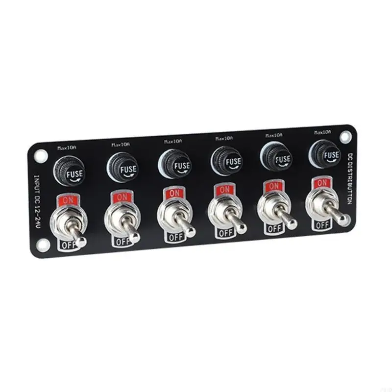 

AP28 Rockers , 6 Gang Round Rockers Panel, Waterproof Easy-to-Install 12V 24V 10A Fuses for Boats RVs