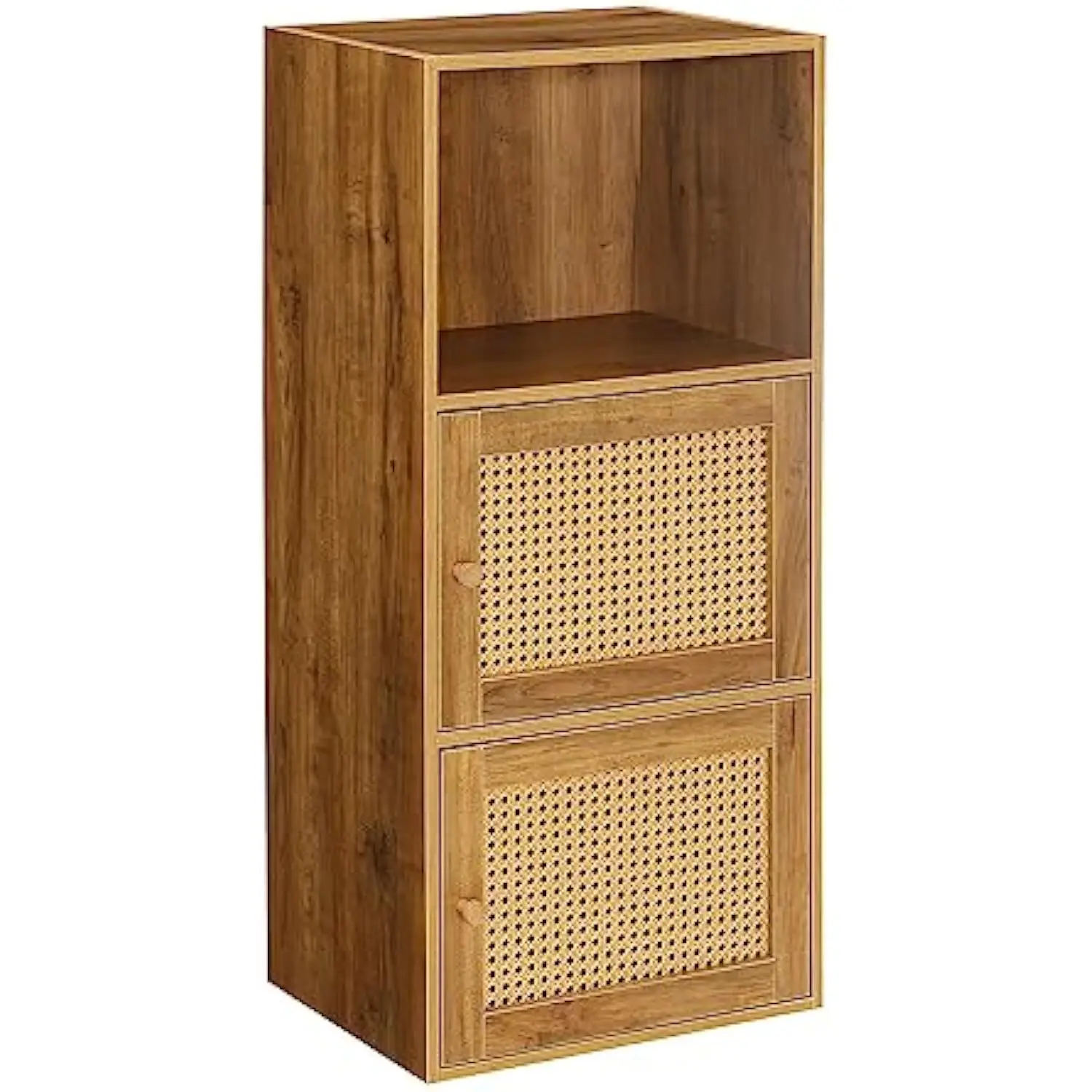 

Xtra Storage Boho Weave 2 Door Cabinet 16.5 - Modern Storage Organizer with Shelf, 2 Cabinet Doors, for Living Room, Bathroom,