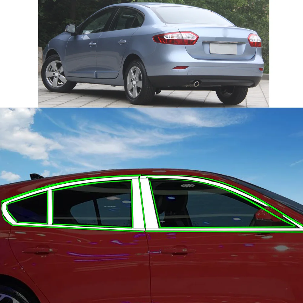 Car Sticker Garnish Pillar Window Middle Strip Trim Frame Hoods For Renault Fluence 2011 2012 2013 2014 2015+