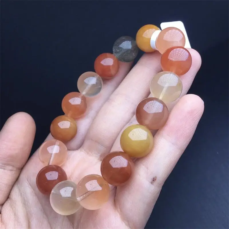 

12MM Natural Colored Rabbit Hair Quartz Bracelet Crystal Reiki Healing Stone Fashion Jewelry Gifting Gift For Women 1PCS