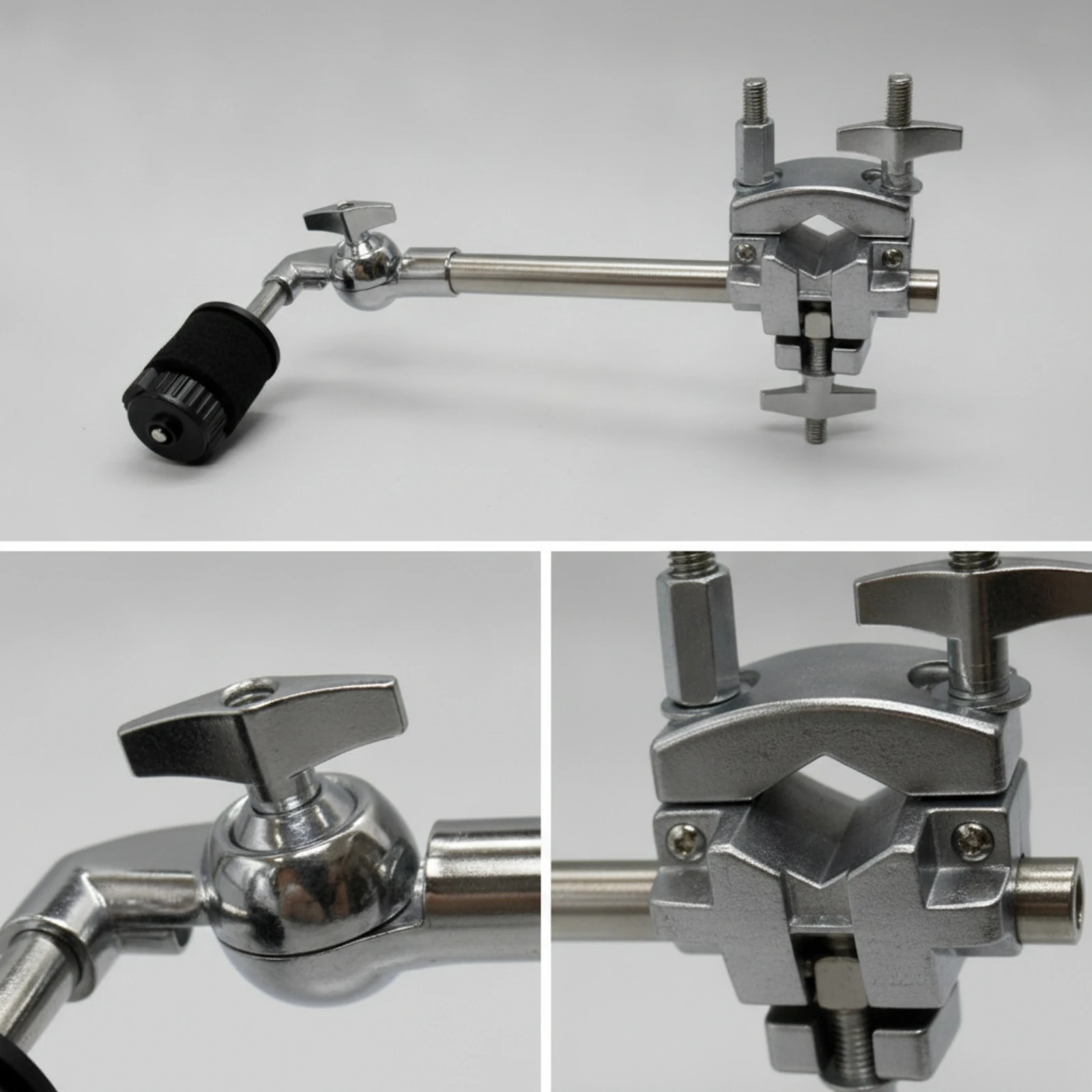 Drum Hardware Clamp with Cymbal Rod Easy to Install Cymbal Mount with Multi-Function Clamp Percussion Accessory Long-Lasting