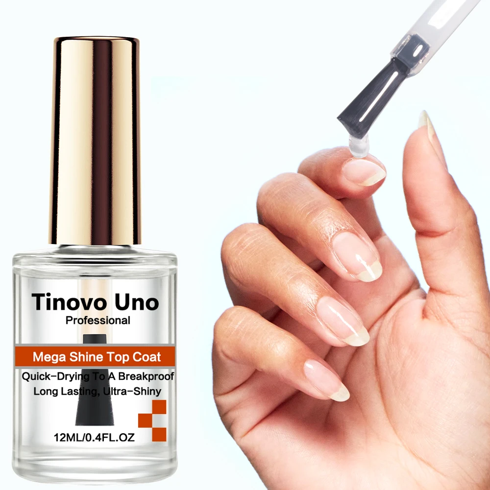 Tinovo Uno Mega Shine Top Coat Ultra Glans Nagelverharder Regelmatige Normale Nagellak Langdurige Reparatie Dunne Broze Nagels Kunst