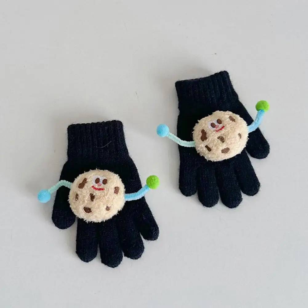 

Children Gloves Sweat-absorbent Baby Gloves Fun Cartoon Cookie Decor Kids Winter Gloves for Boys Girls High Elastic for Autumn