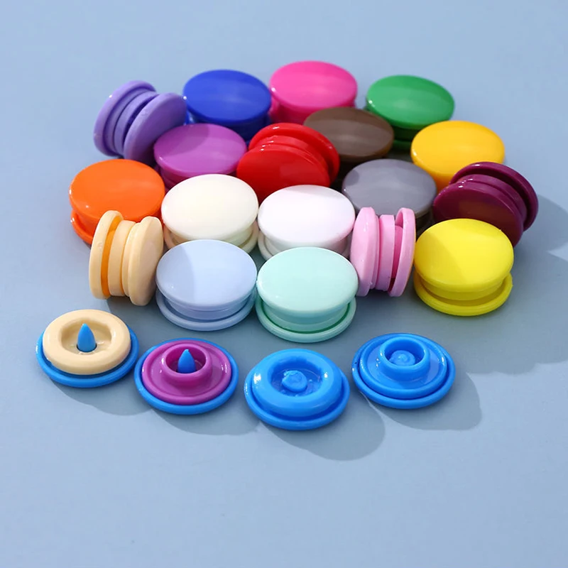 30Sets T8 14mm Round Resin Snap Buttons Buttons embellishments for clothing DIY Crafts Sewing packaging supplies Sewing Supplies