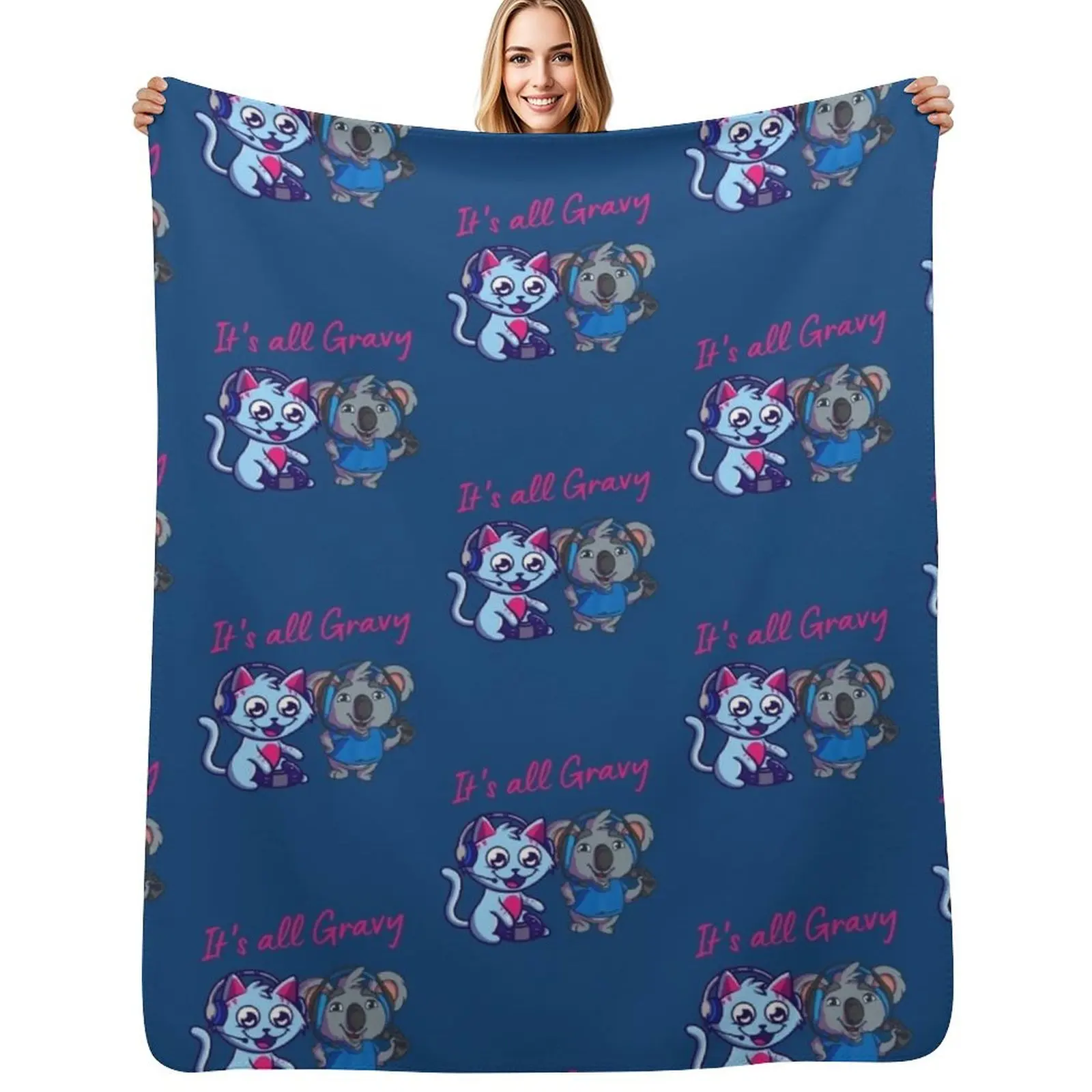 It_s all gravy, Gravycatmanand GravyKoalaMan, gamer gift Throw Blanket Bed covers wednesday decorative Large Sofa Blankets