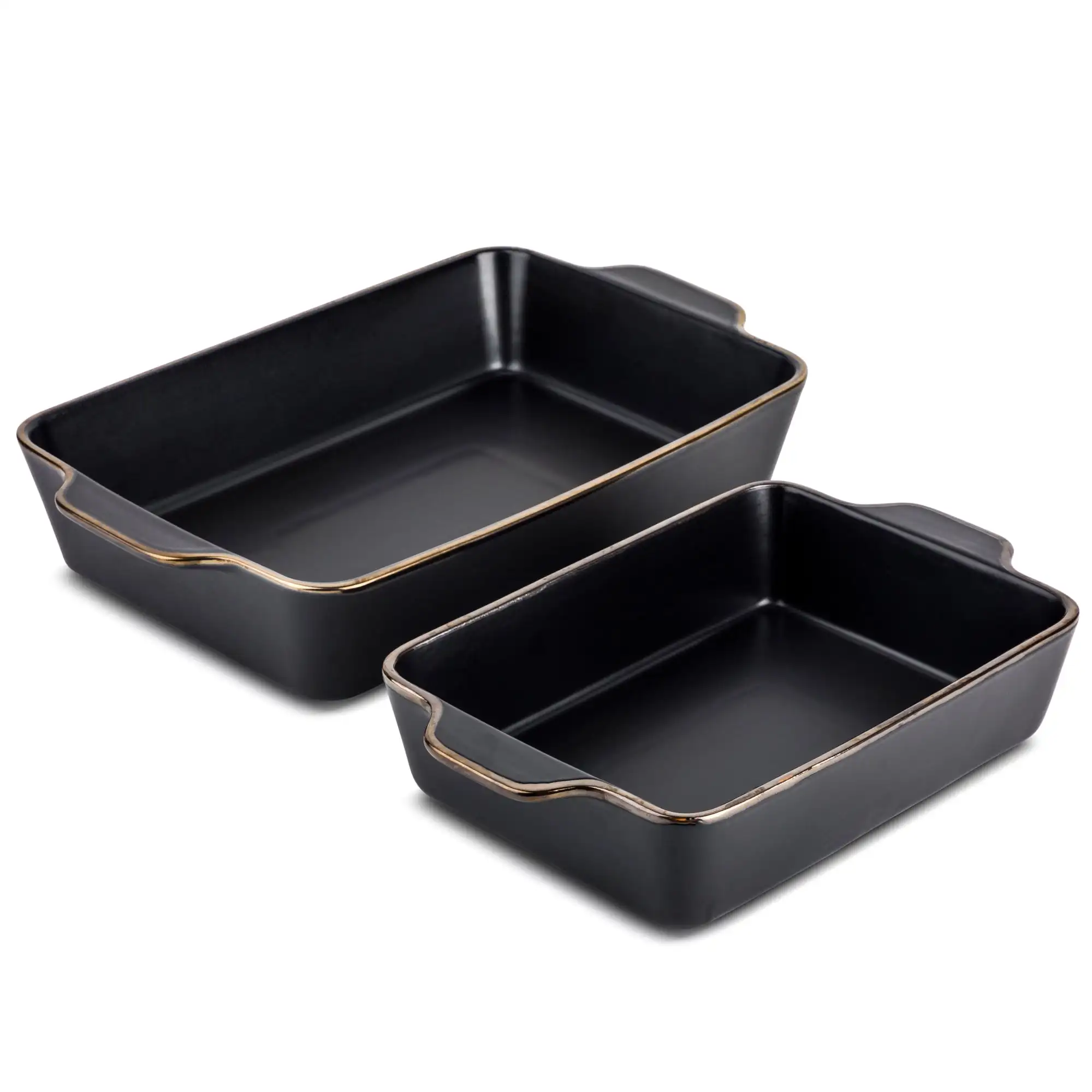 

Thyme & Table 2-Pack Rectangular Stoneware Baker, Onyx